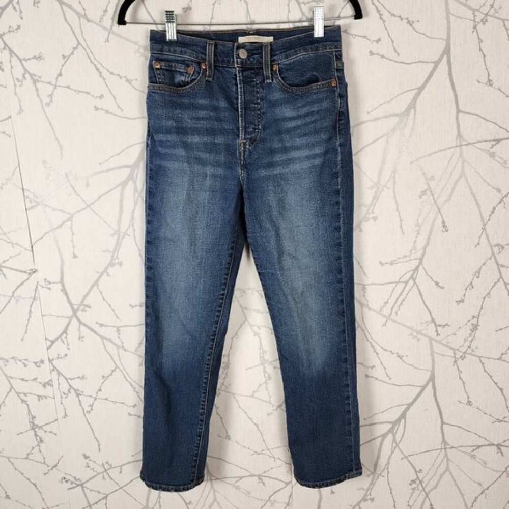 Levi's Medium Wash Stretch Denim Button Fly Wedgie Straight Jeans